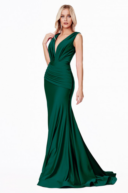 Fitted Stretch Jersey Evening Gown